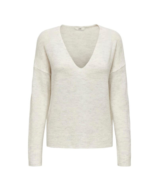 Sudadera Only Jdyelanora L/S V-Neck Pullo. Knt Noos Cloud Dancer Detail: Mujer