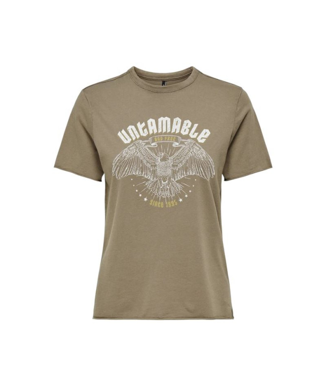 Camiseta Only Onllucy Life Reg S/S Noos Walnut Print:Untamab Mujer