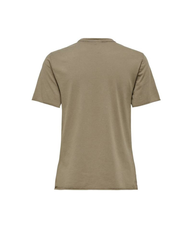 Camiseta Only Onllucy Life Reg S/S Noos Walnut...