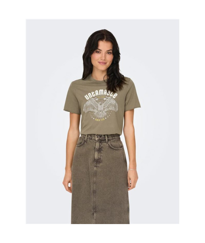 Camiseta Only Onllucy Life Reg S/S Noos Walnut...