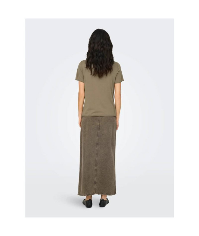 Camiseta Only Onllucy Life Reg S/S Noos Walnut...