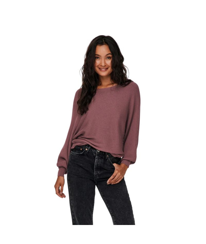 Sudadera Only Onladaline L/S Short Pullo Knt Noos Rose Brown Mujer