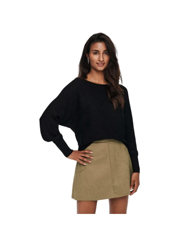 Sudadera Only Onladaline L/S Short Pullo Knt Noos Black Mujer
