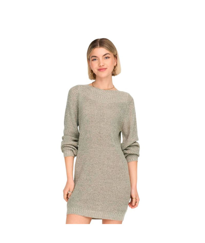 Vestido Only Jdywhitney Megan L/S Boat Knt Noos Cement Detalhe:W Blac Mulher