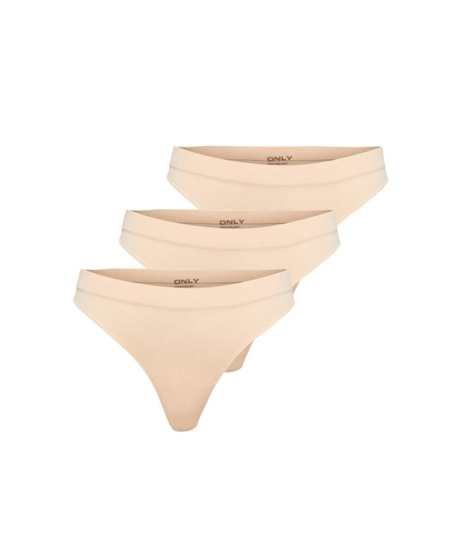 Braga Only Onlvicky Rib S-Les Thong 3-Pack Noos...