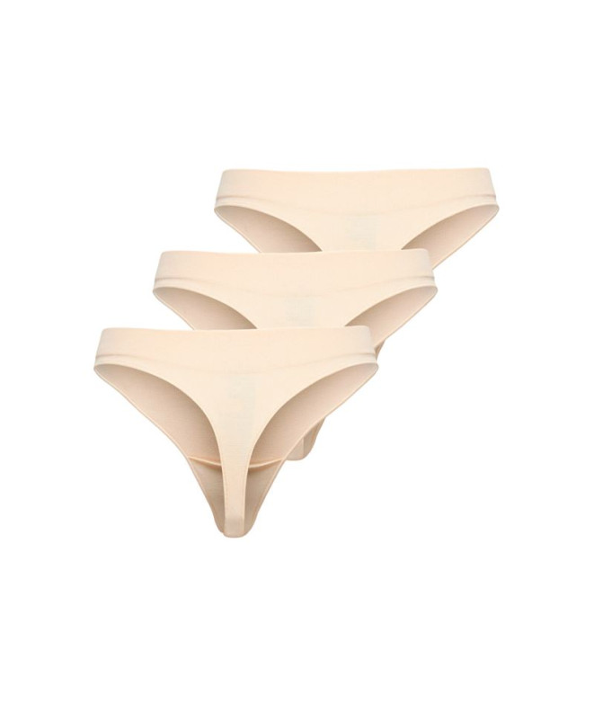 Braga Only Onlvicky Rib S-Les Thong 3-Pack Noos...