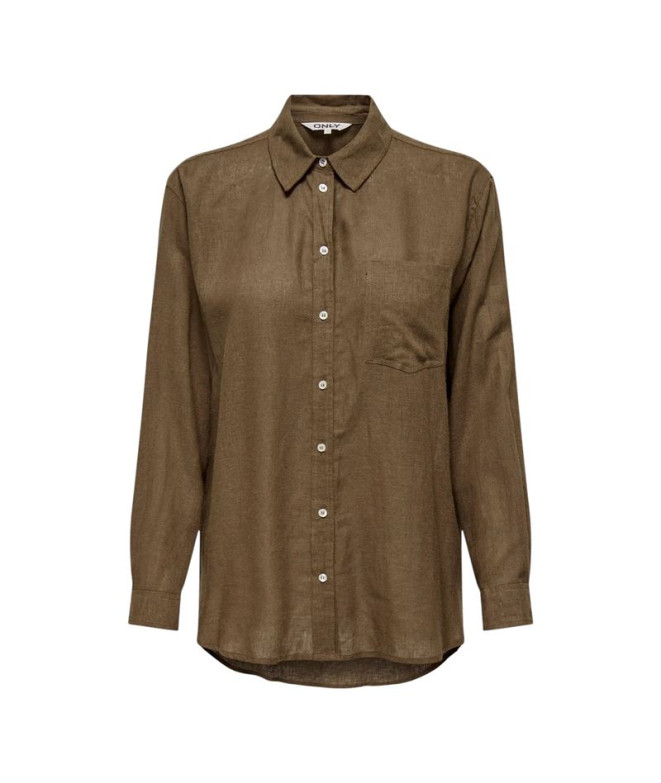 Camisa Only Onltokyo L/S Lin Bl Noos Cub Mulher