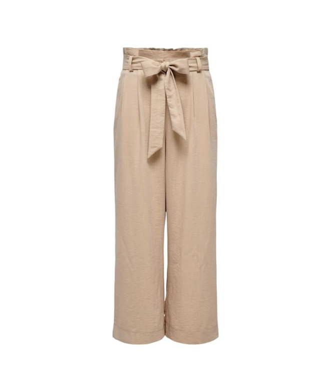 Pantalon Only Onlmarsa Solid Paperbag Noos Safari Detail:Melang Femme