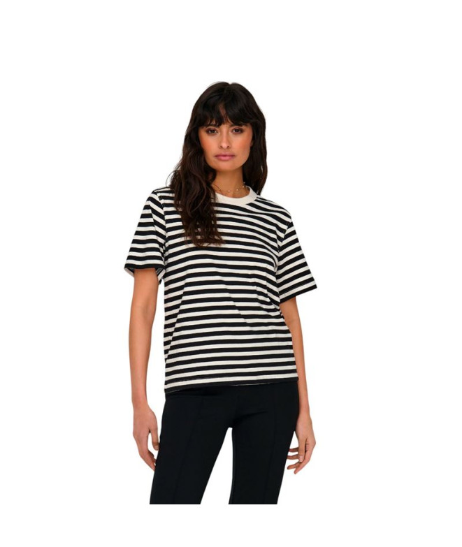 Camiseta Only Onllivina S/S Stripe Noos Cloud Dancer Stripes Mujer