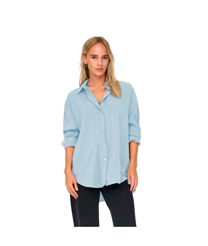 Camisa Only Onlzazima L/S Loose Noos Chambray Blue Mujer