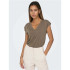 Camiseta Only Onlfree Life S/S Mod.V-Neck Noos Walnut Mujer