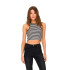 Camiseta Only Onlbelia S/L Crop Noos Black Stripes:Cloud Mulher
