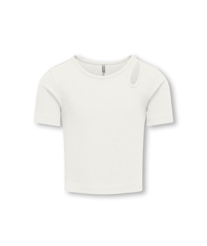 Camiseta Only Kognessa Life Ss Cutout Box Noos Cloud Dancer Detail: Infantil