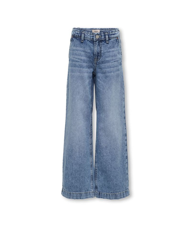Calça Only Kogcomet Wide Leg Dnm Mat085 Noos Medium Blue Denim Infantil