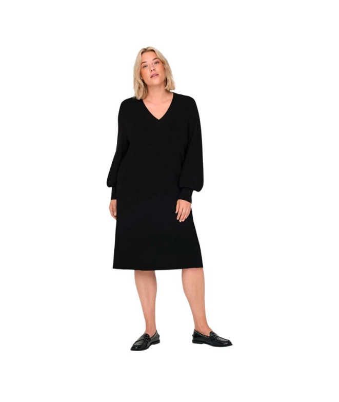 Vestido Only Carkatia Ls V-Neck Knt Noos Preto Mulher