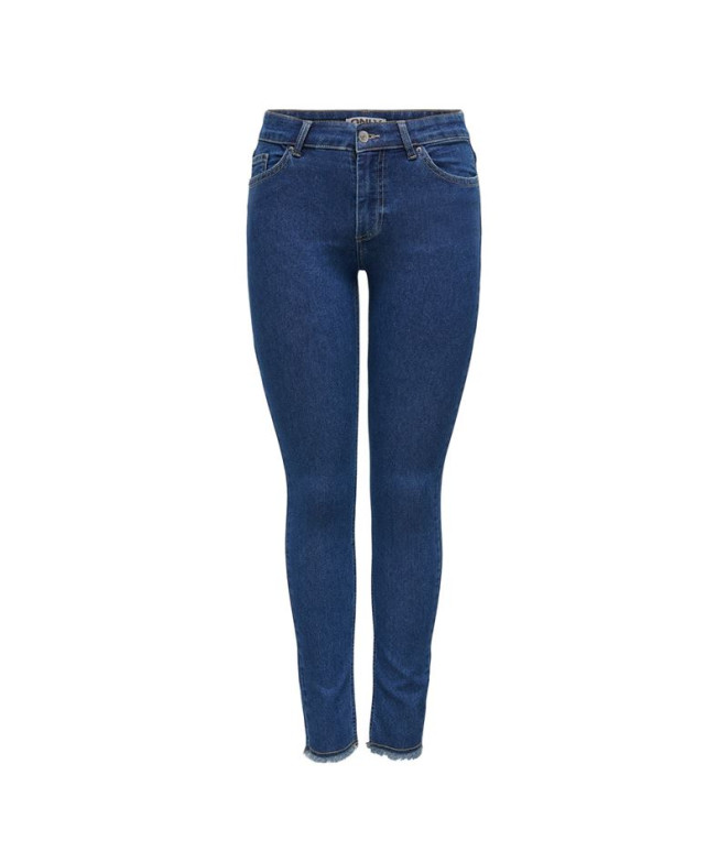 Pantalón Only Onlhush Mid Skin Ank Rw Dnm Akm187 Noos Dark Blue Denim Mujer
