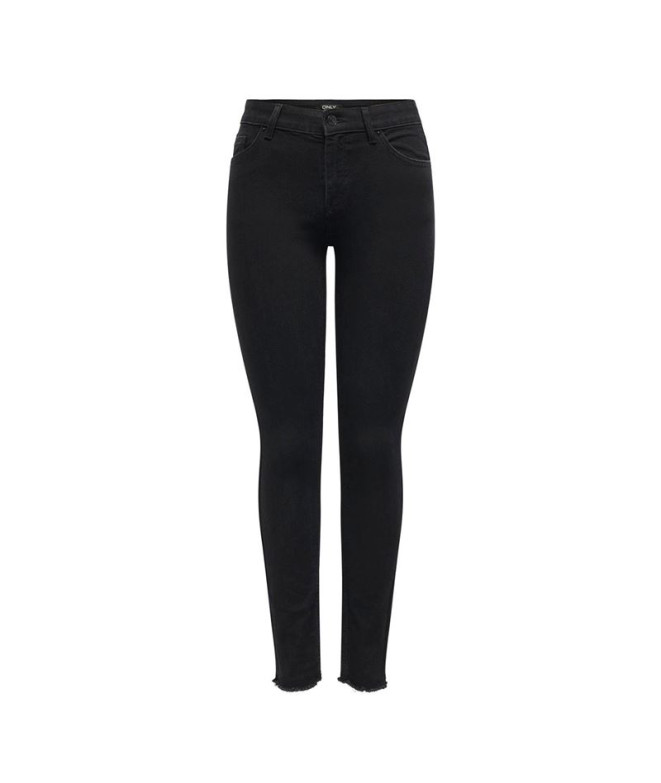 Pantalón Only Onlhush Mid Skin Ank Rw Dnm Akm188 Noos Black Denim Mujer