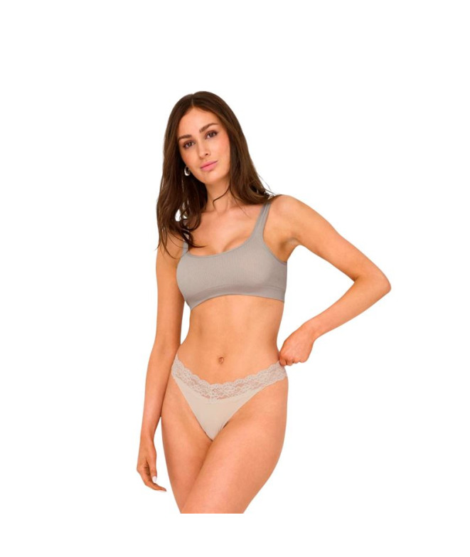 Braga Only Onlchloe Lace S.S Thong 3-Pack Acc Noos Peach Taffy Pack:X3 Mujer