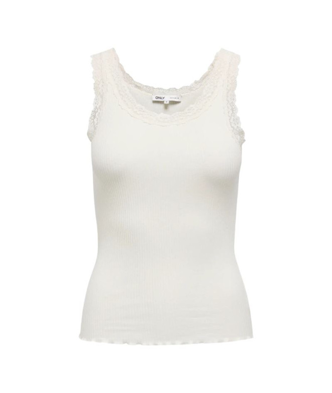Camiseta Only Onlsara Sharai Lace Tank Noos Cloud Dancer Mujer