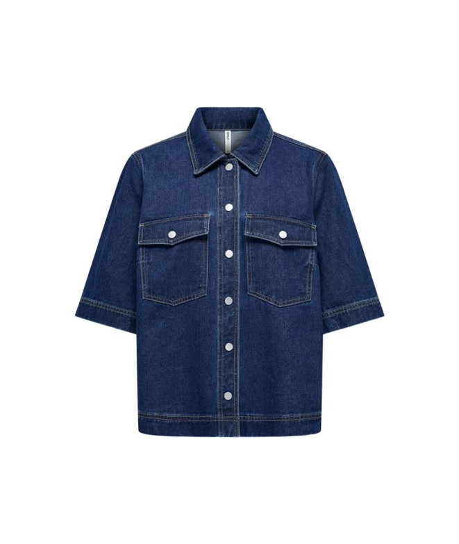 Camisa Only Onlbelle S/S Dnm Gua Noos Mujer Dark Azul Denim