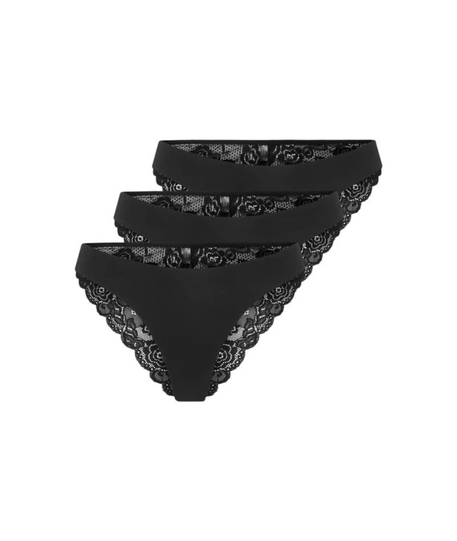Braga Only Onlchloe Lace zil 3-Pack Noos Acc Black Pack:X3 Mujer