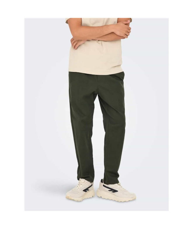 Pantalón Only & Sons Onslinus Crop 0007 Cot Lin...