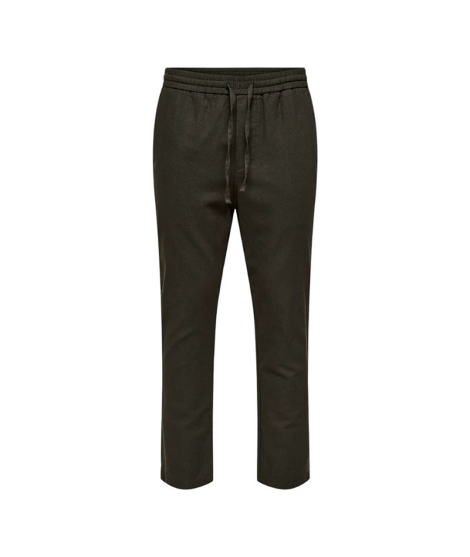 Pantalón Only & Sons Onslinus Crop 0007 Cot Lin Noos Demitasse Hombre