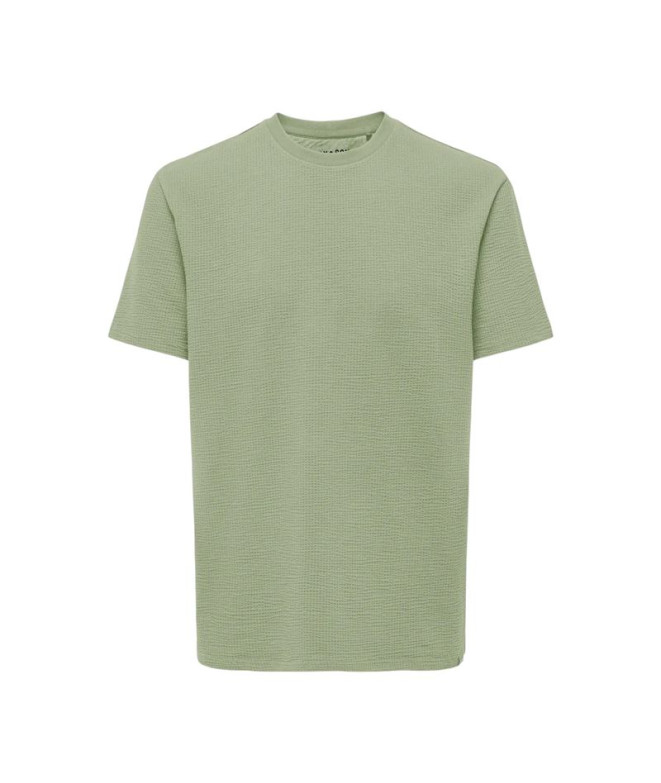 Camiseta Only & Sons Onskian Life Reg Seersucker Ss Noos Seagrass Hombre