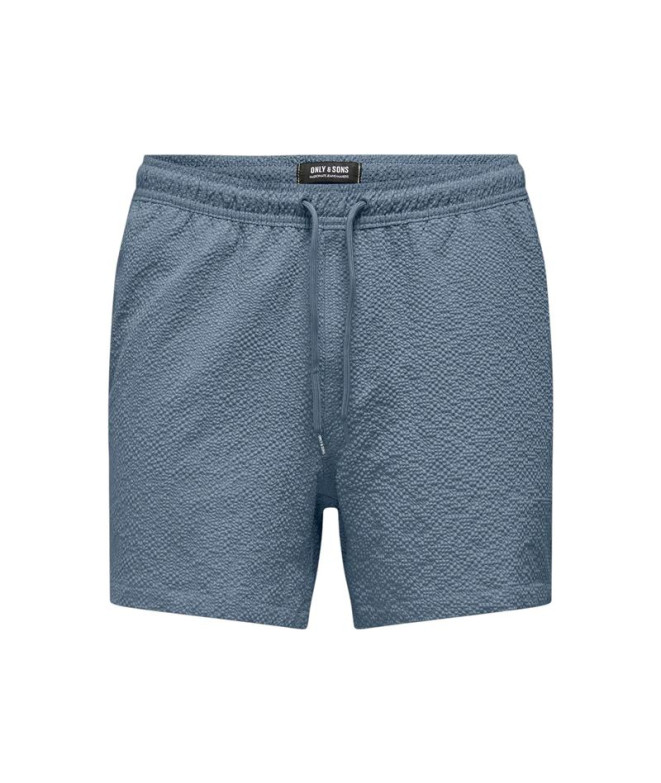 Bañador Only & Sons Onsted Life Solid Seersucker Swim Noos Flint Stone Hombre