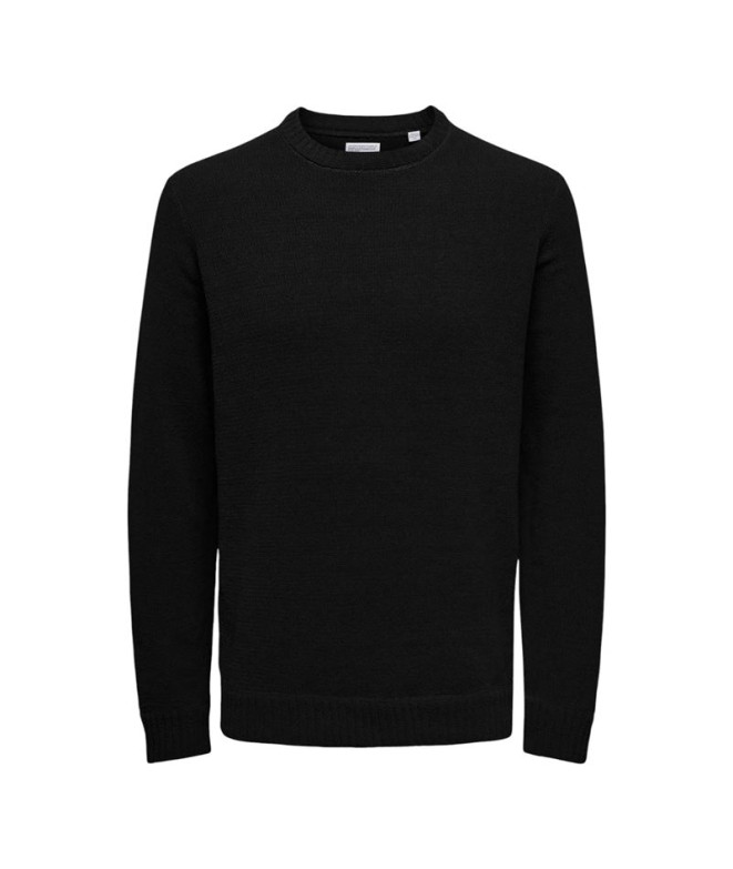 Camiseta Only & Sons Onsethan Life Reg 7 Crew Knit Noos Black Hombre