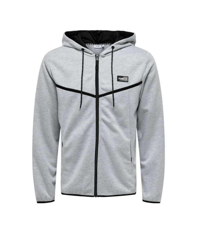 Sudadera Only & Sons Onsliam Reg ie Tracksuit Noos Light Grey Melange Hombre