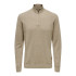 Camiseta Only & Sons Onsloui Reg 12 Mel Half Zip Knit Hombre Desert Taupe