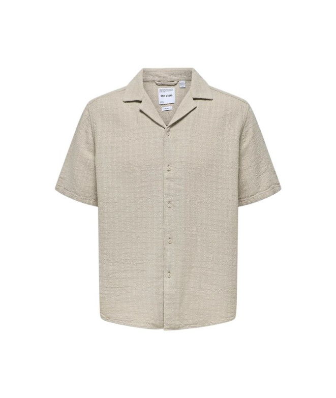 Camisa Only & Sons Onslatham Reg Resort Lin Struc 0257 Noos Silver Lining Hombre