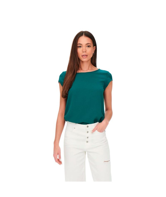 Camiseta Only Onlvic S/S Solid Noos Deep Teal Mujer