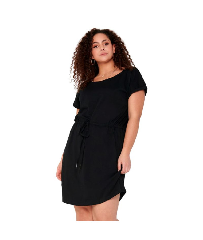 Vestido Only Carapril Ss Knee Solid Noos Black Mujer