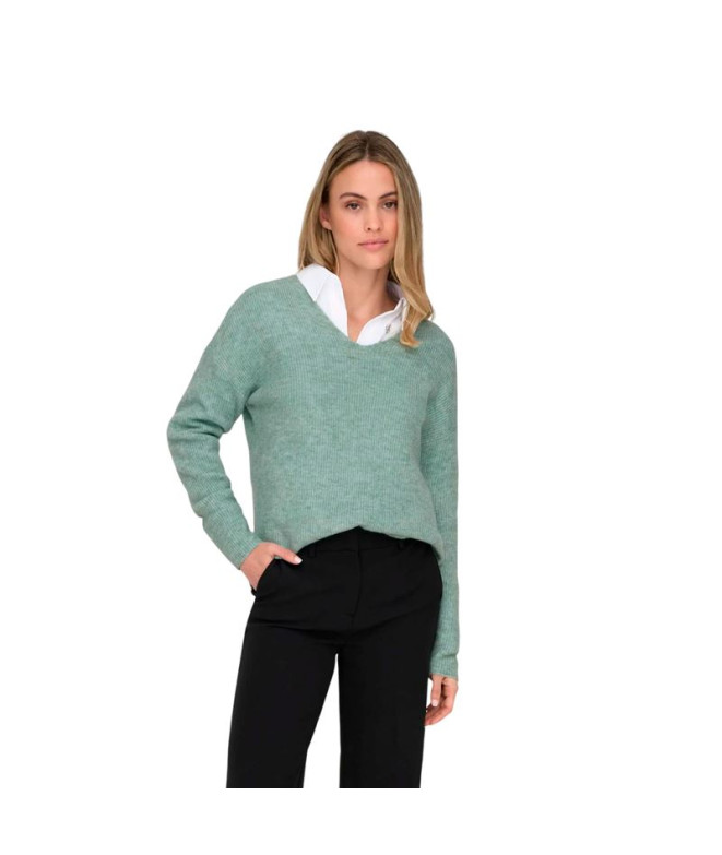 Sudadera Only Onlcamilla V-Neck L/S Knt Noos Blue Surf Detail:Mel Mujer