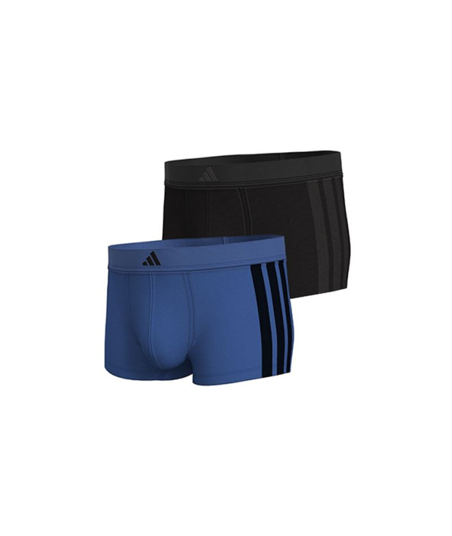 Cuecas adidas Trunk Low Rise 3 Stripes 2P Active Flex Homem Preto/Azul