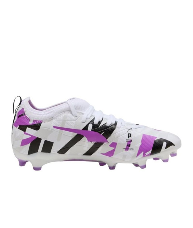 Botas de Fútbol Puma Ultra 5 Match Forever Niño Blanco/Morado