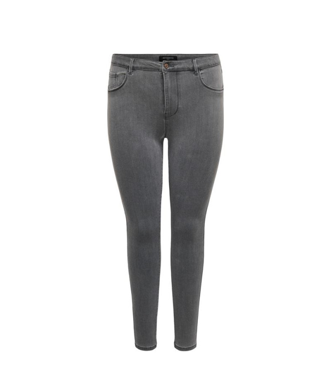 Pantalones Only Carthunder Life Reg Skinny P U Dnm Noos Medium Grey Denim Mujer