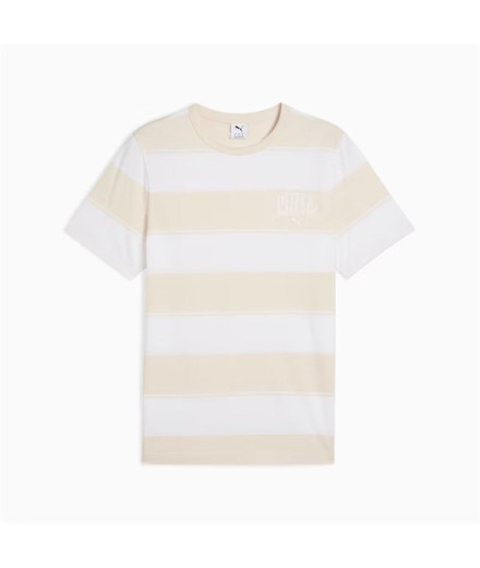 Camiseta Puma Class Striped T Hombre Alpine Snow