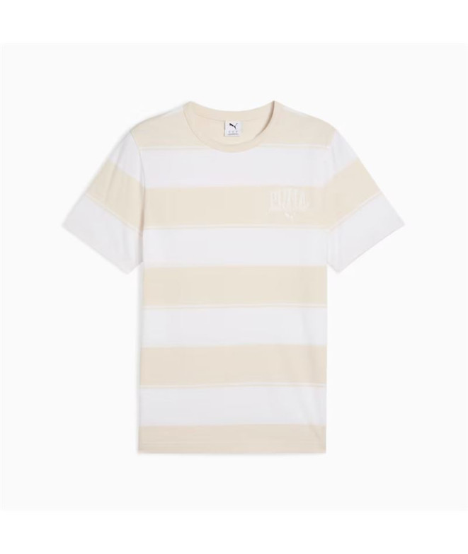 Camiseta Puma Class Striped T Hombre Alpine Snow