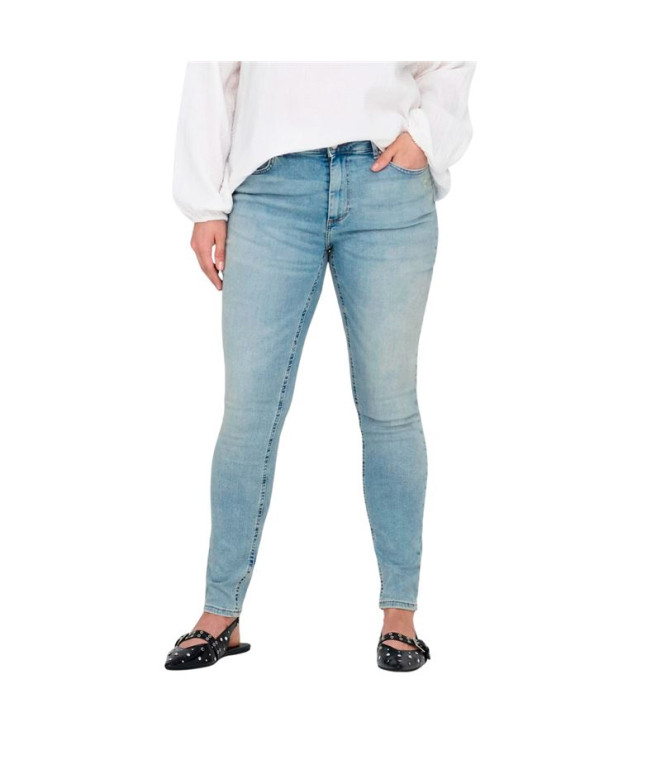 Calça Only Carwilly Reg Skinny Dnm Ana573 Noos Light Blue Denim Mulher