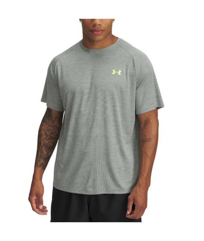 Camiseta Manga Corta de Fitness Under Armour Tech Textured Ss Homem Verde