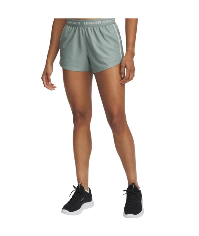 Pantalones Cortos de Fitness Under Armour Tech Play Up Shorts Mujer Verde