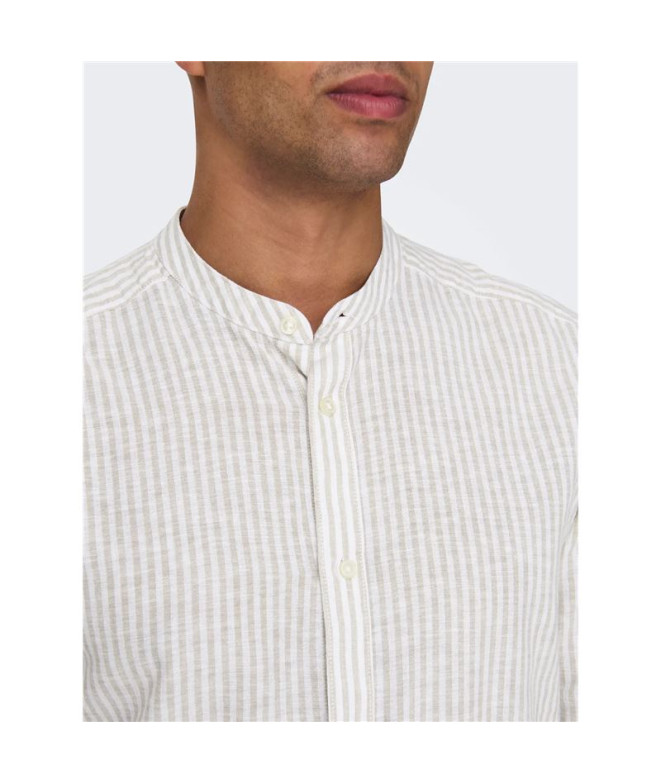 Camisa Only & Sons Onscaiden Life Ls Mao Stripe...