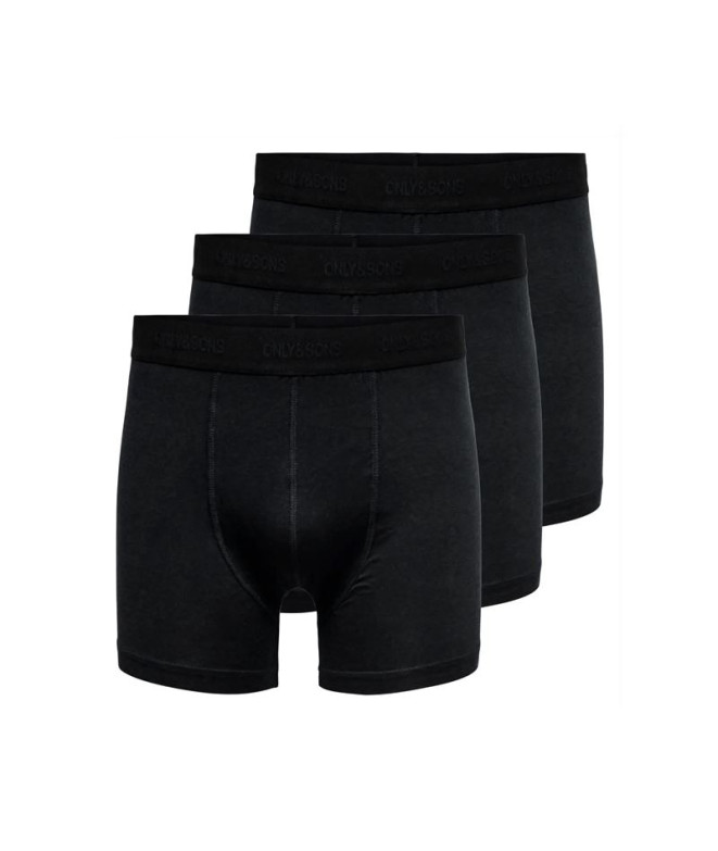 Cuecas Only & Sons Onsfitz Bamboo Boxer Logo Noos Homem Preto