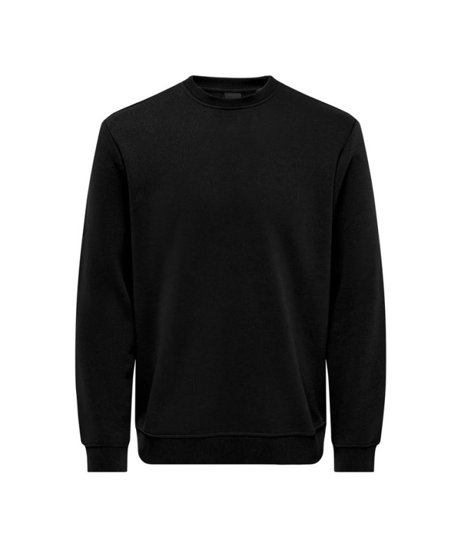 Moletom Only & Sons Onsconnor Reg Crew Neck Noos Homem Preto