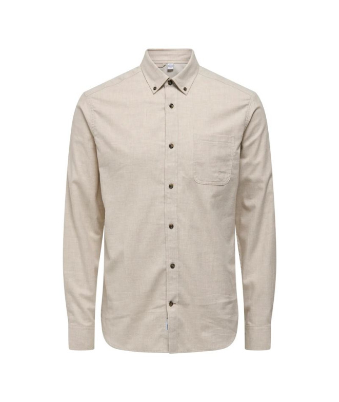 Camisa Only & Sons Onsroad Life Reg Melange Ls Noos Homem Silver Lining