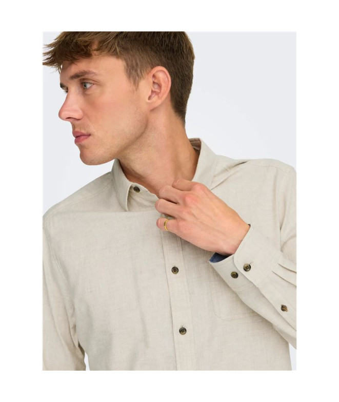 Camisa Only & Sons Onsroad Life Reg Melange Ls...