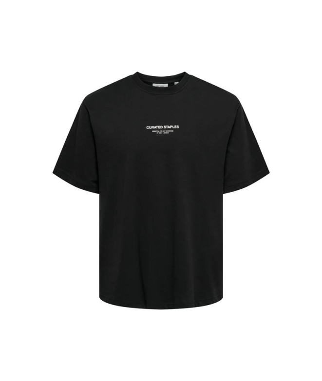 Camiseta Only & Sons Onscurated Rlx Print Ss Noos Hombre Negro